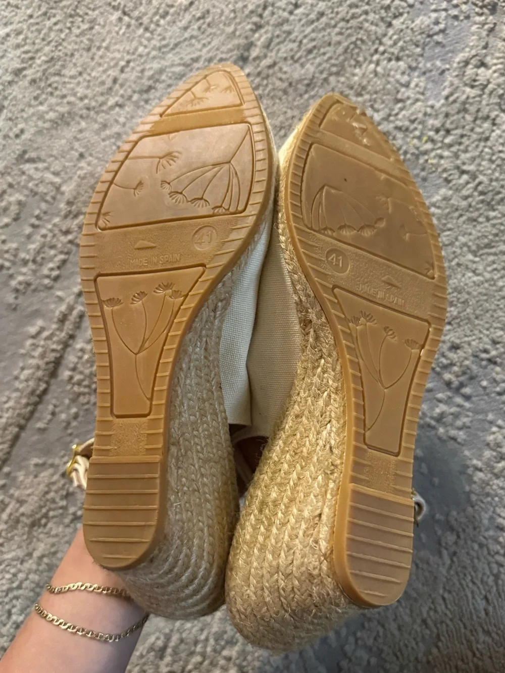 Viscata Palomera Canvas Espadrille Wedges beige slingback cotton Spain 41 / 10 - Picture 9 of 15
